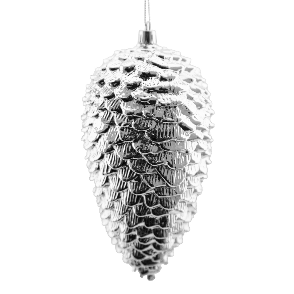 PINE CONE 180MM SHINY SILVER - Christmas Forever