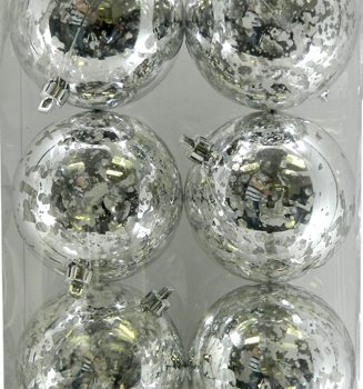 BALLS BOXED MERCURY FINISH 6PC 80MM SILVER