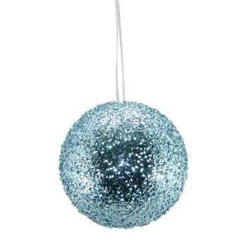 BALL VINTAGE ICE GLITTER 150MM ICE BLUE