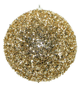 BALL GLITTER-3D 125MM CHAMPAGNE