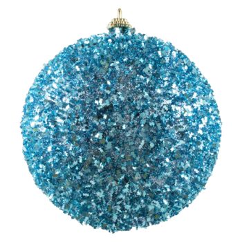 BALL GLITTER-3D 125MM TEAL