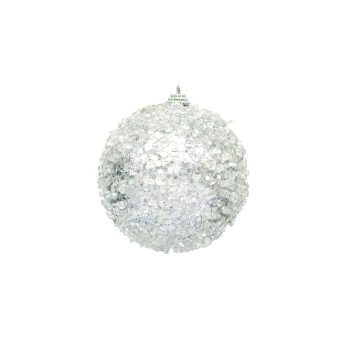 BALL GLITTER & ICE 90MM SILVER