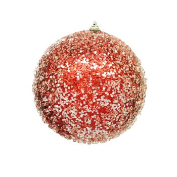 BALL GLITTER & ICE 150MM RED