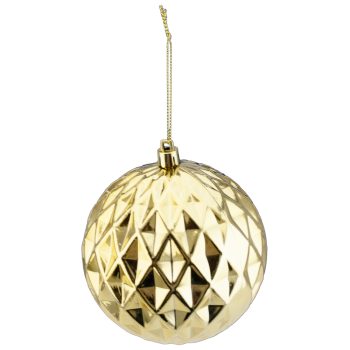BALL DIAMOND CUT 100MM SHINY LIGHT GOLD