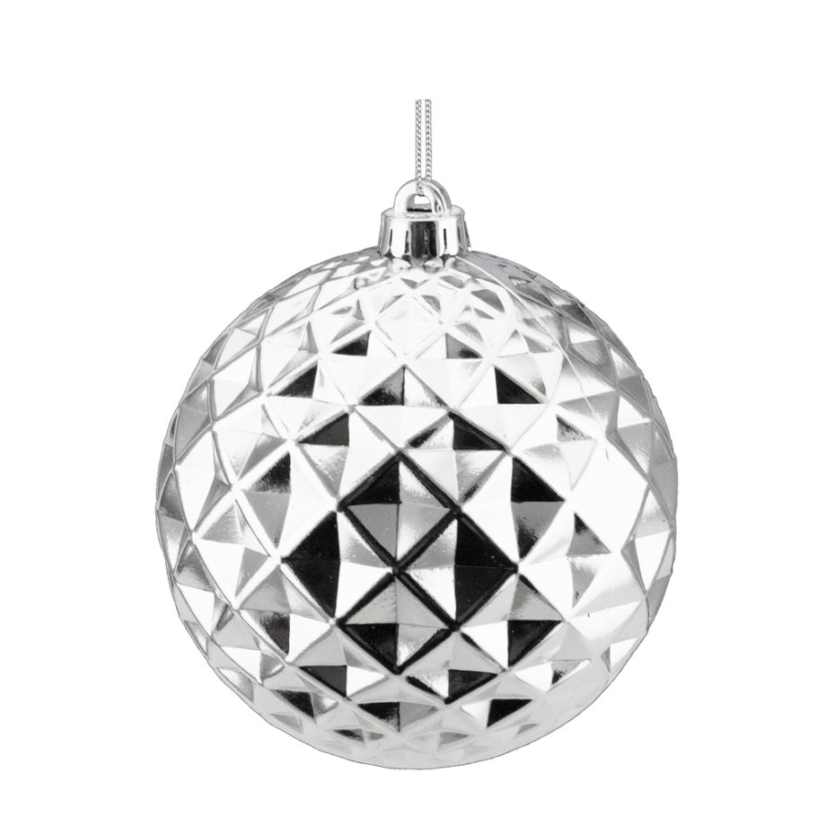 BALL DIAMOND CUT 150MM SHINY SILVER