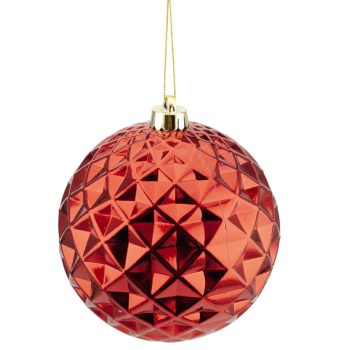BALL DIAMOND CUT 150MM SHINY RED