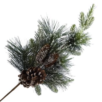 SPRAY PINE SNOWY 28" NEEDLE PINE W/ CONES