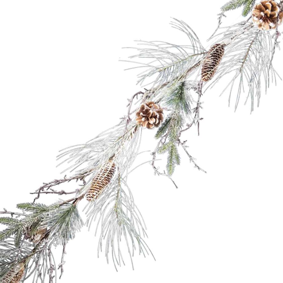 GARLAND FROSTED 64" ICED / MIXED NEEDLE PINE W/ CONES