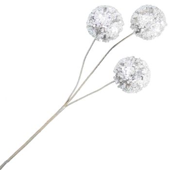 BALL PICK 13"X3  CHAMPAGNE W/ICE & GLITTER