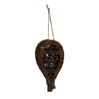 ORN WINTER WOODEN SNOWSHOE 5" NATURAL