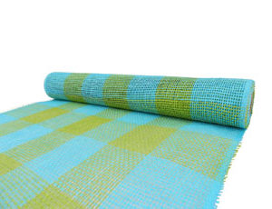 DECOR MESH 21" X 5 YDS BLUE/ GREEN BURLAP LOOK