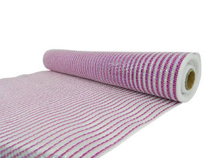 DECOR MESH 21" X 10 YDS WHITE/ FUCHSIA  PIN STRIPE