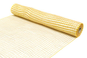 DECOR MESH 21" X 10 YDS GOLD/ WHITE WEAVE