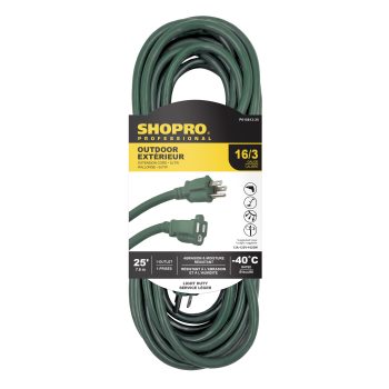 OUTDOOR EXTENSION CORD GREEN 25' 16/3