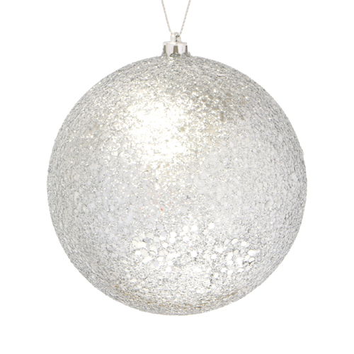BALL SILVER 120MM W/GLITTER Christmas Forever