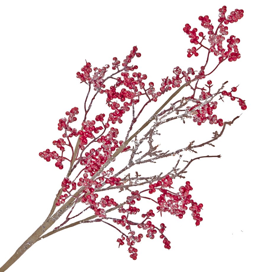 SPRAY BERRY 28" RED W/ICE FROSTING