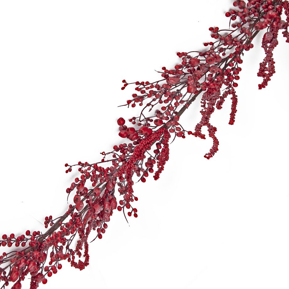 GARLAND BERRY 60" RED MIXED BERRY FROSTED