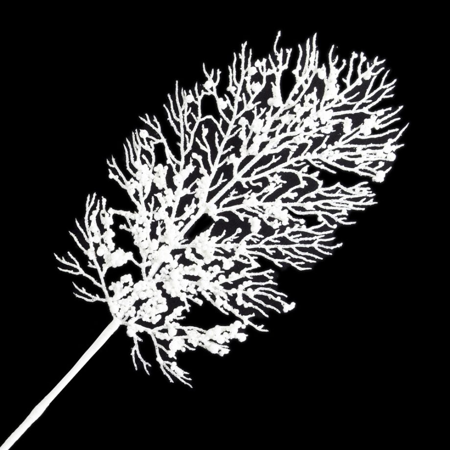 STEM CEDAR 28" WHITE FLOCKED W/ SNOW