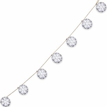 GARLAND SNOWFLAKE DISCS 57" BLACK/WHITE PLAID & WHITE SNOWFLAKE