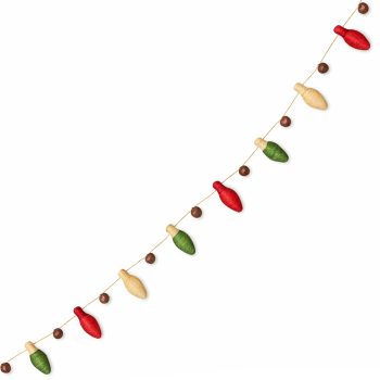 GARLAND BULBS 84" RED/NAT/GRN W/ HEMP ROPE
