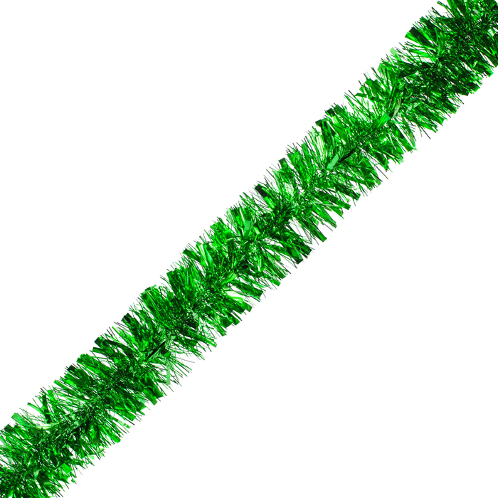 TINSEL GARLAND 4" X 5 PLY X 9' GREEN CHUNKY Christmas Forever