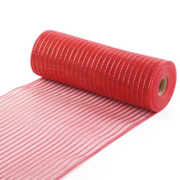 DECOR MESH 10.5"x10 YDS SM RED/MATTE RED LINES