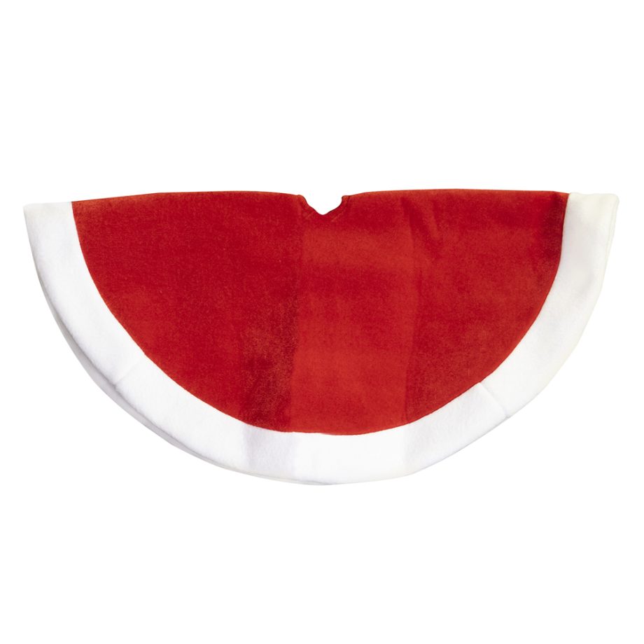 TREE SKIRT 20" MINI RED VELVET W/ FLEECE BORDER