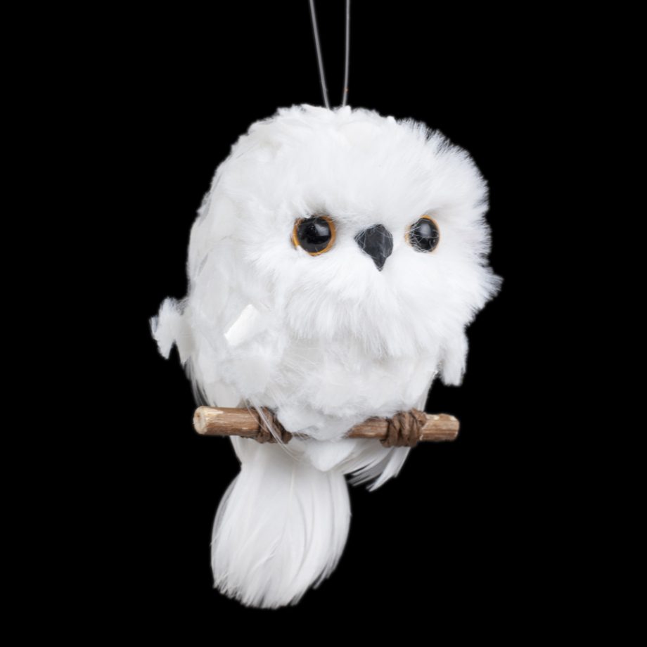 OWL WHITE 2.5" FLUFFY SCALLOPED FUR HANGING