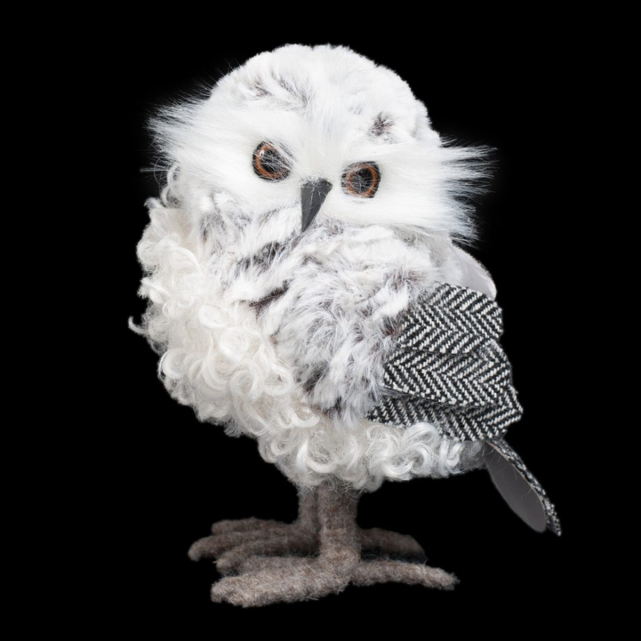 OWL GRAY/WHITE 5.5" WOOLY FUR STANDING