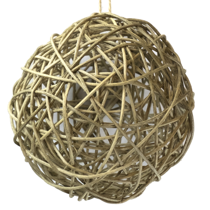 BALL 6" RATTAN NATURAL Christmas Forever