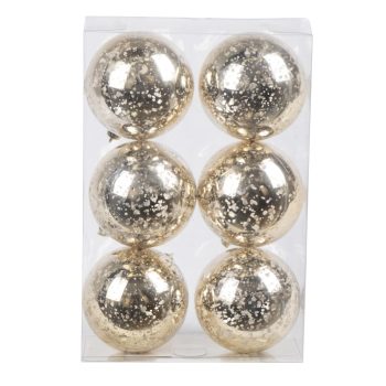 BALLS BOXED MERCURY FINISH 6PC 80MM  CHAMPAGNE