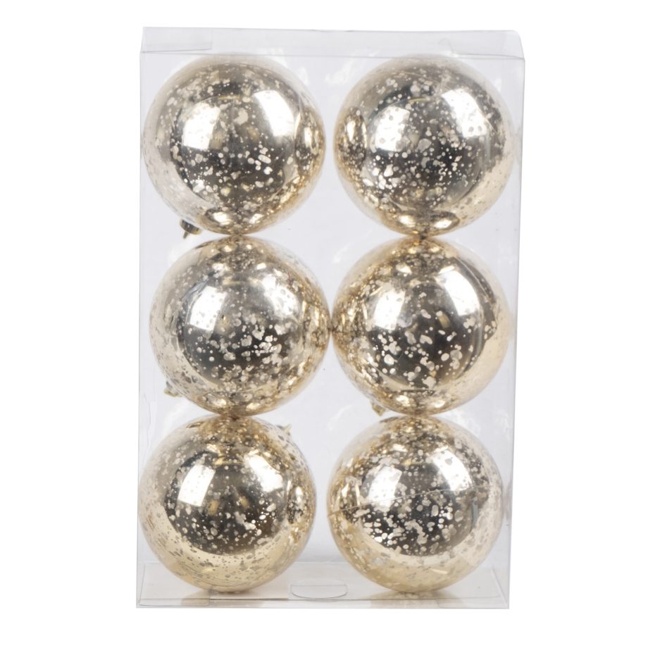 BALLS BOXED MERCURY FINISH 6PC 80MM  CHAMPAGNE