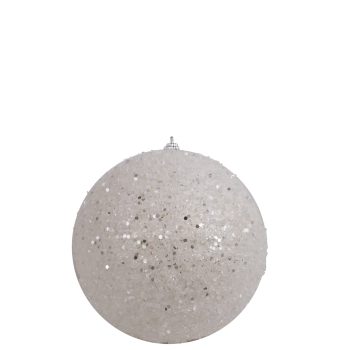 BALL GLITTER & ICE 150MM WHITE