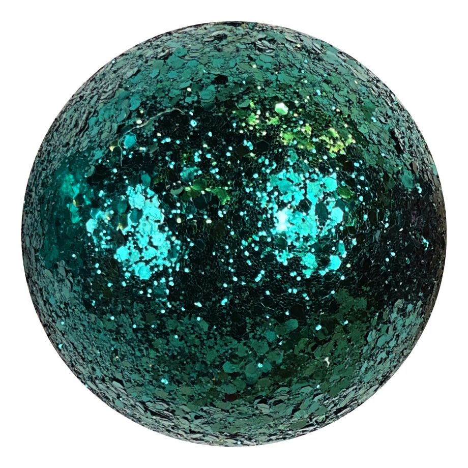 BALL GLITTER 100MM TEAL