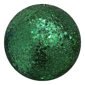 BALL GLITTER 100MM FOREST GREEN