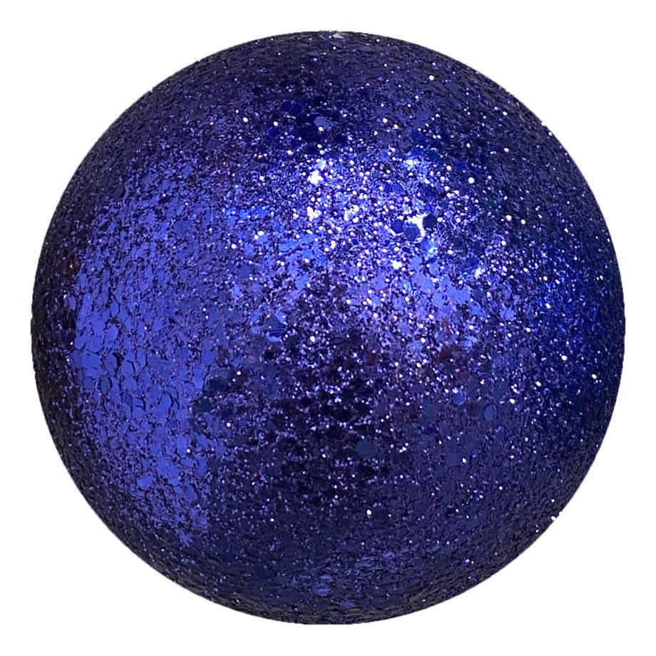 BALL GLITTER 100MM SAPPHIRE BLUE