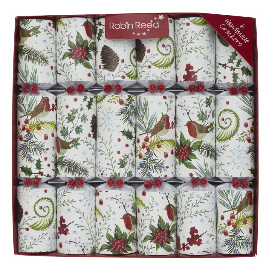 CHRISTMAS CRACKER PREMIUM 6PCSx12" FESTIVE FOLIAGE WHITE/MULTI COLORED W/ PICADILLY