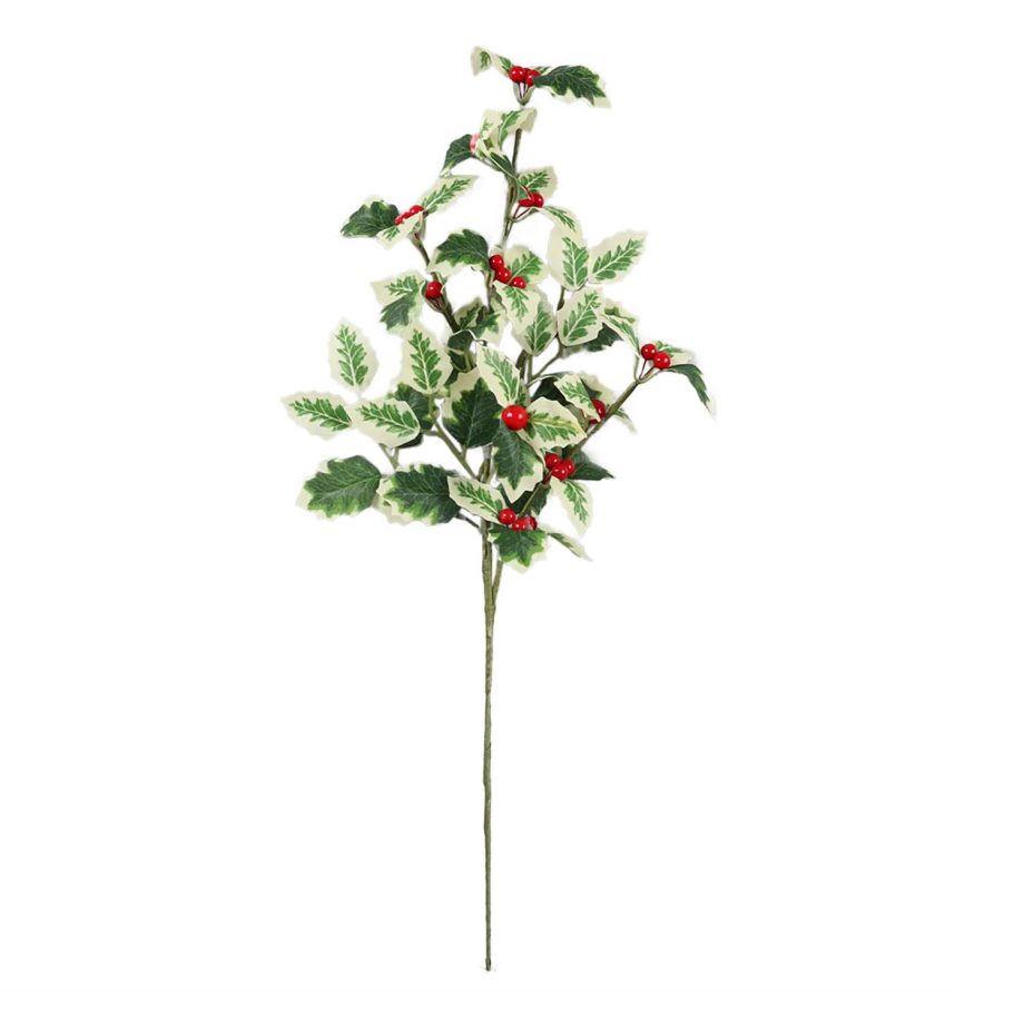 SPRAY GRN HOLLY 22" RED BERRIES