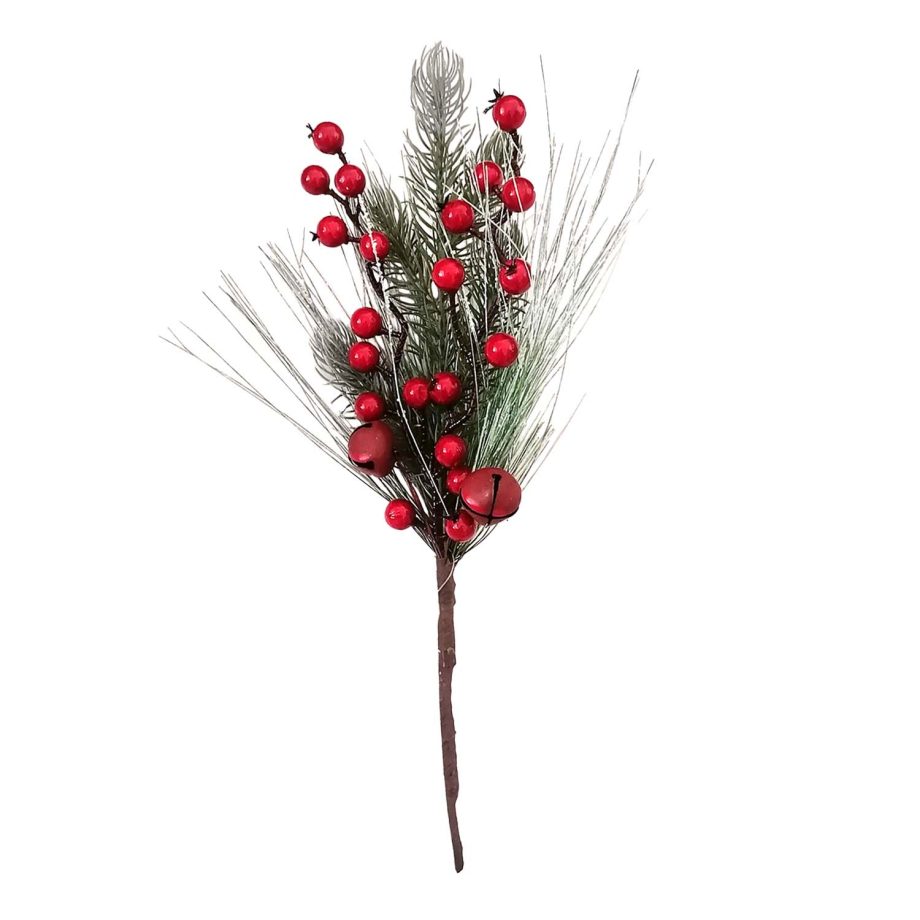 SPRAY GRN PINE 14" RED BERRY & LONG NEEDLE