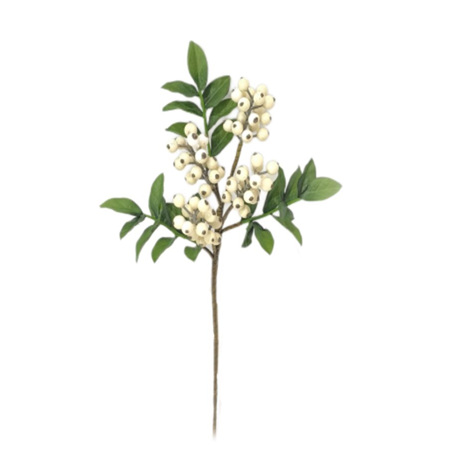 PICK BERRY 13.5" CREAM W/ LEAVES