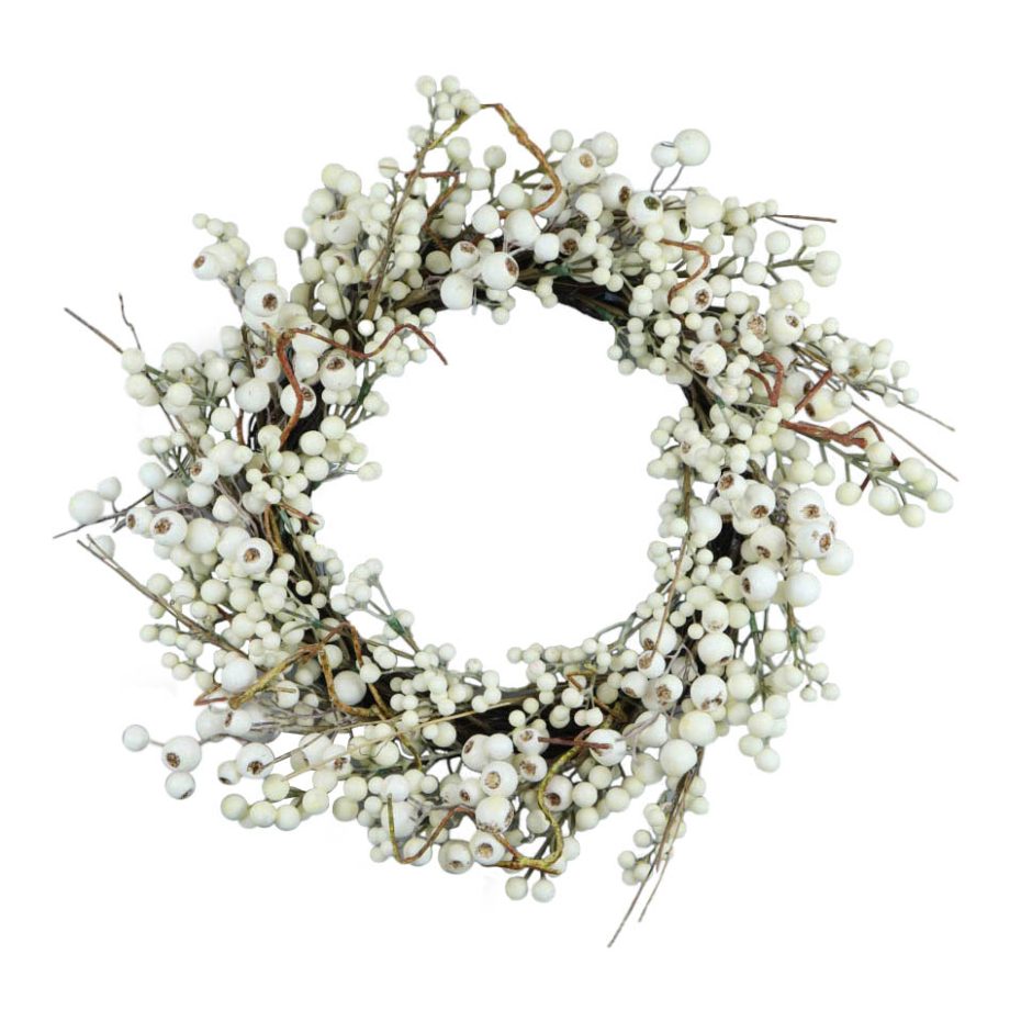 WREATH BERRY 24" CREAM /WHITE BERRY