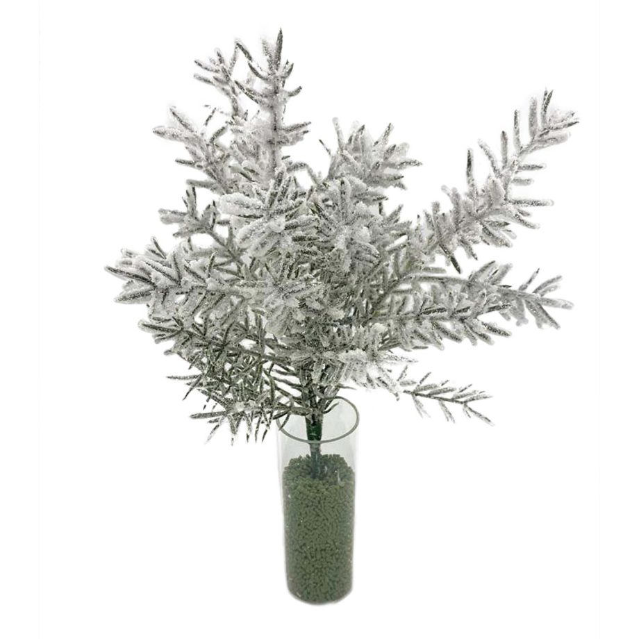 SPRAY PINE FLOCKED 12" NEEDLE PINE GREEN