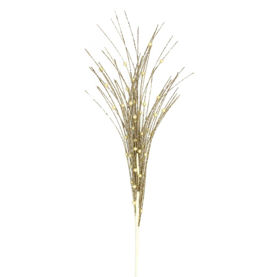 SPRAY GRASS W/BERRY 27.5" CHAMPAGNE GLITTER