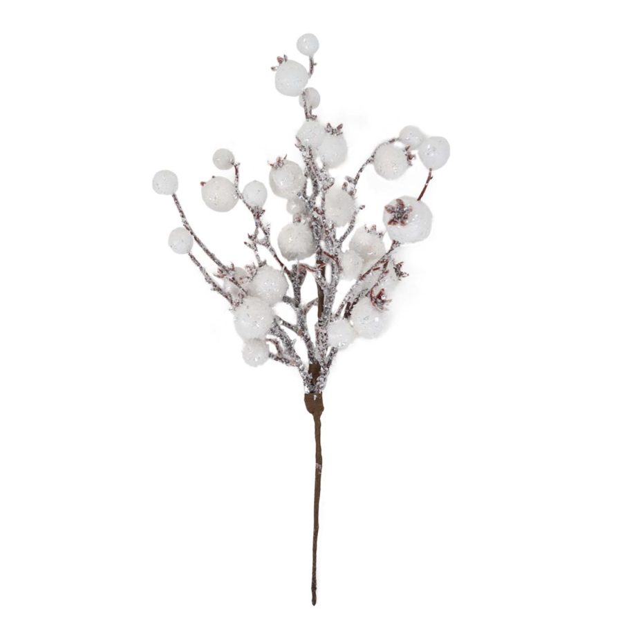 PICK BERRY 12" WHITE SNOW BERRY W/ SNOW FROSTING
