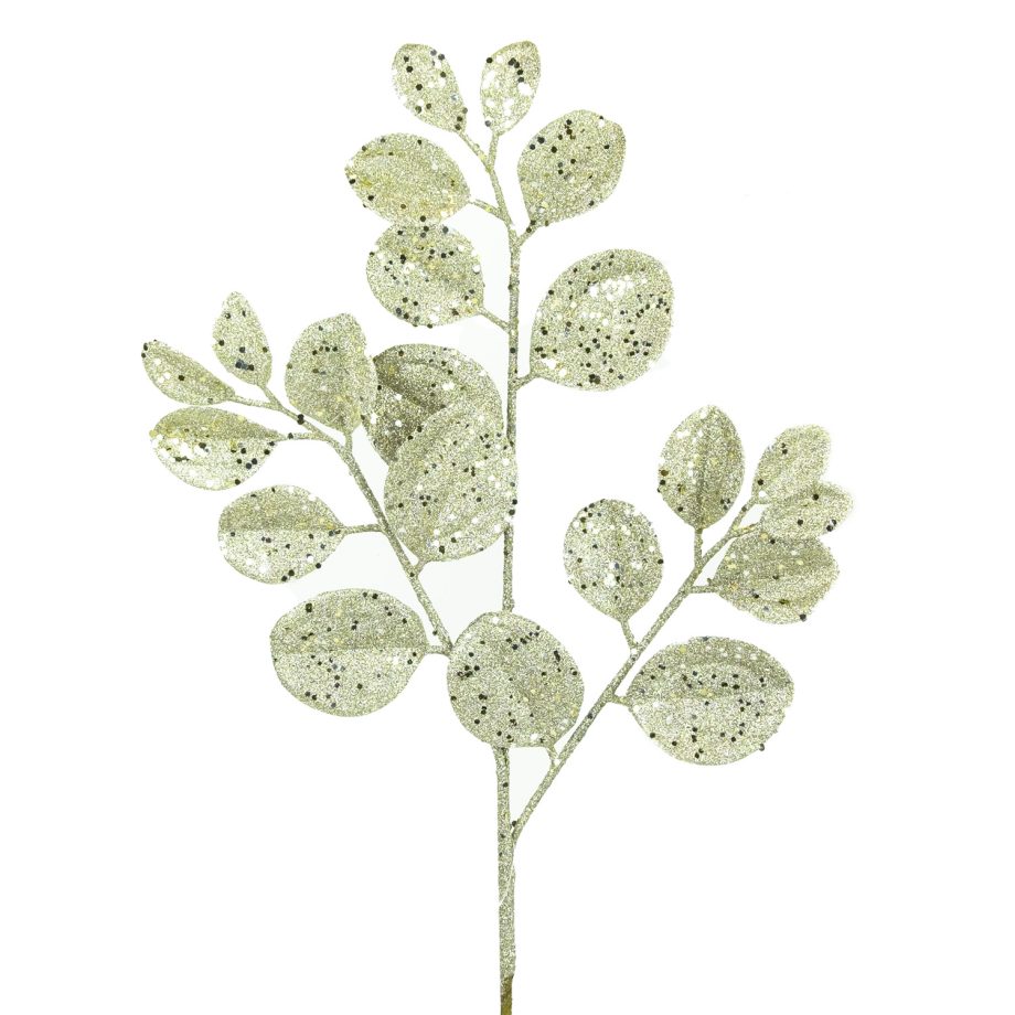SPRAY LEAVES CALLA LILLY 25.5" CHAMPAGNE GLITTER