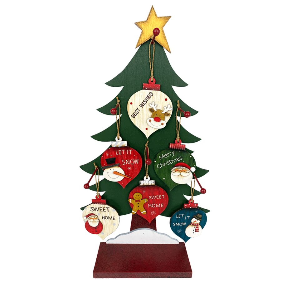 ORN DSP WOODEN FINIAL 4.7" MULTI W/ DISPLAY 6/S