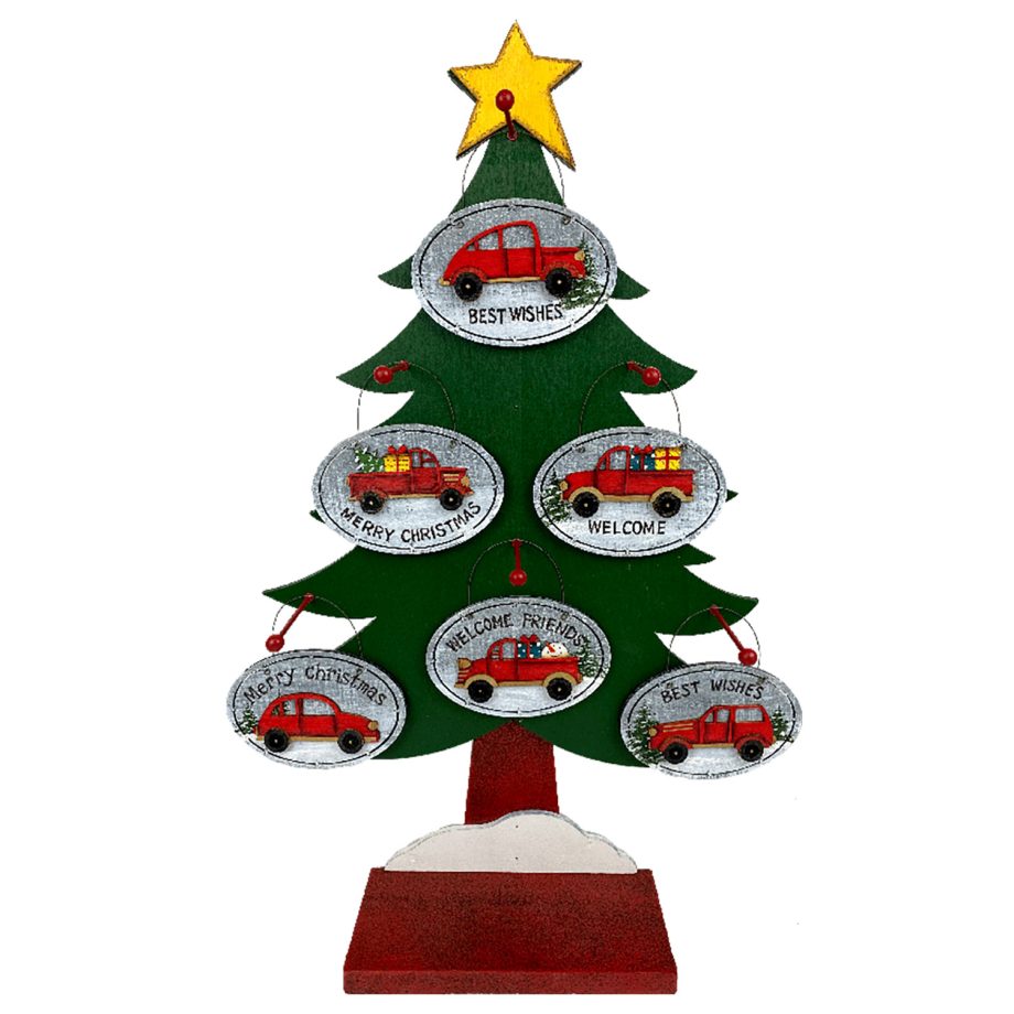 ORN DSP WOODEN PLAQUE 3.5" MULTI W/DISPLAY 6/S