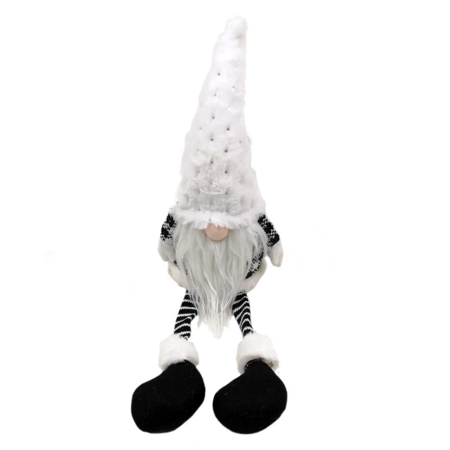 GNOME PLUSH SITTING 22" BLUE/ WHITE  W/ DANGLE LEGS