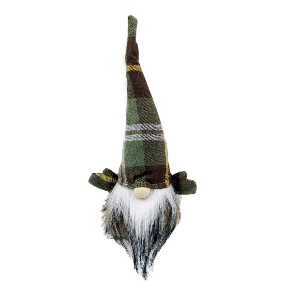 GNOME PLUSH 10" GREEN/BROWN PLAID