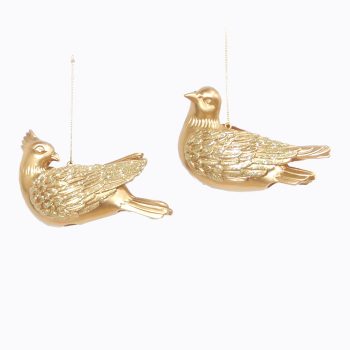 ORN GOLD CARDINAL 3" MATTE W/ GLITTER 2 ASST.